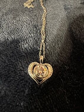 Moissanite GRA 1.0 Carat Heart Pendant Necklace 20”